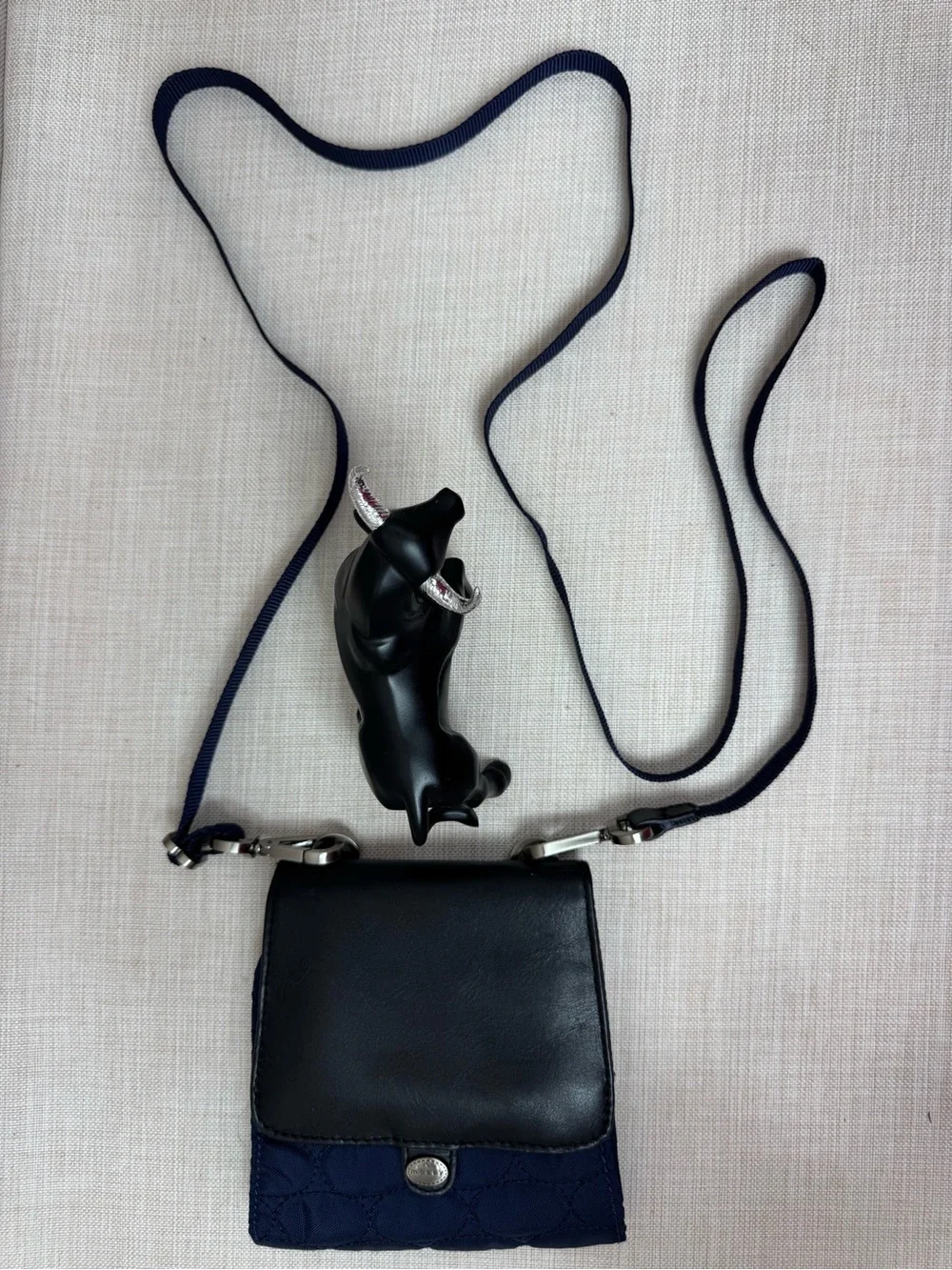 Mosey Navy and Black Compact Crossbody Wallet - Sleek Everyday Bag